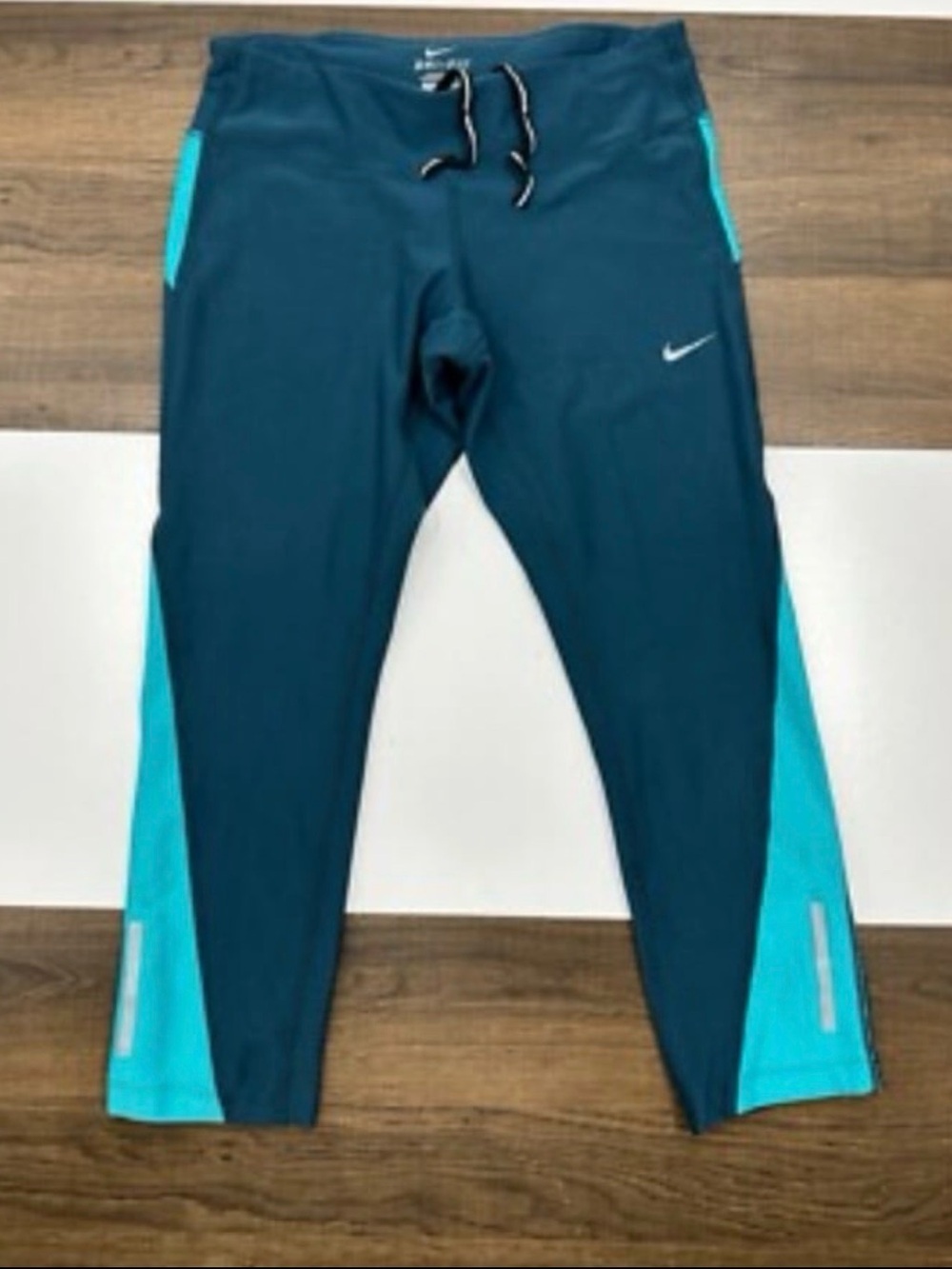 Nike Teal & Aqua Performance Running Tights Small